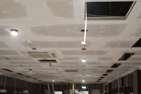 Large tape and filled ceiling